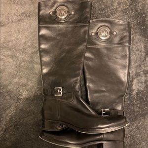 Michael Kors Black Leather Riding Boots